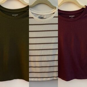 Lot of 3 Old Navy Bestee Cropped Short Sleeve T-shirts size Large